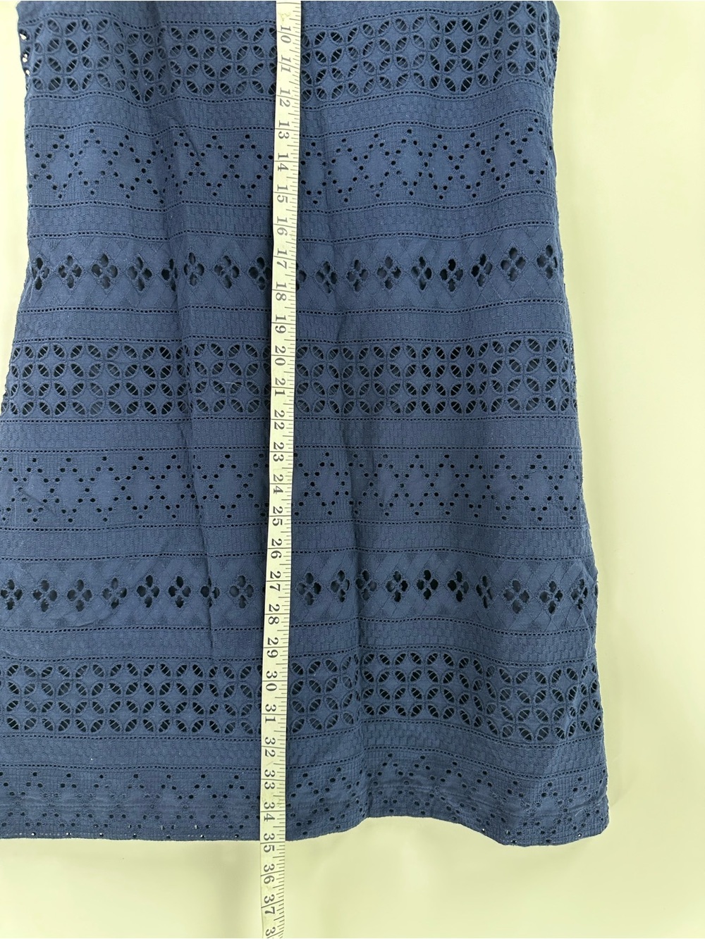 Heyton Navy Eyelet Sheath Dress NWT Pockets Sz 8 Preppy Summer - Picture 4 of 14